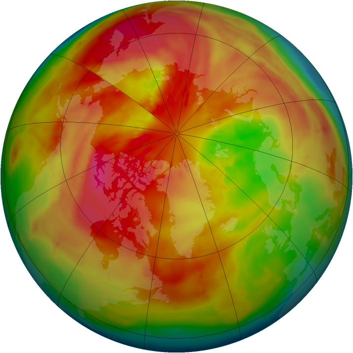 Arctic ozone map for 19 March 2010